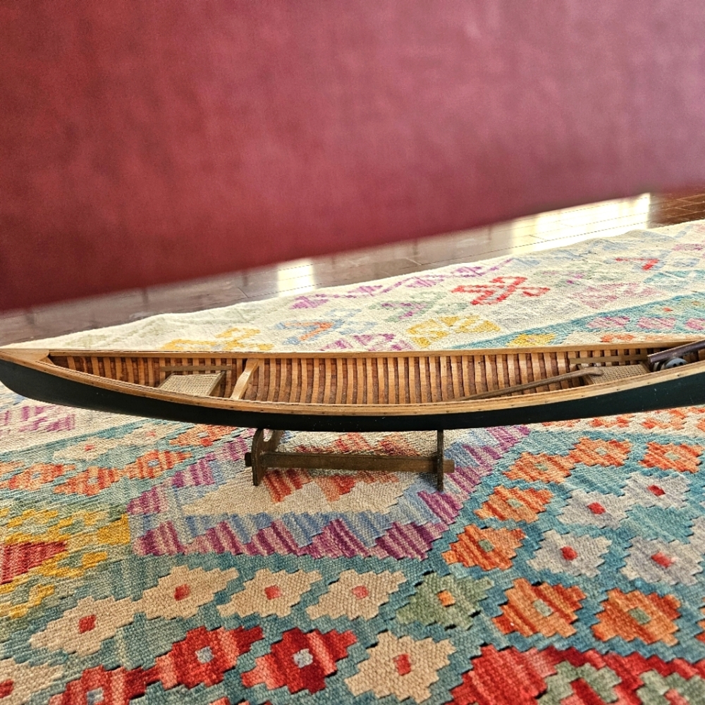 Antique wooden model canoe - Picture 3 of 10